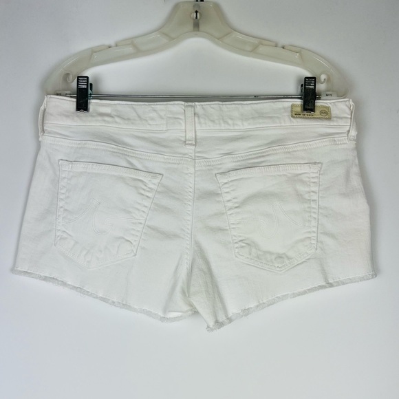 AG Adriano Goldschmied The Daisy Low-Rise White Denim Cut Off Shorts - Picture 2 of 5